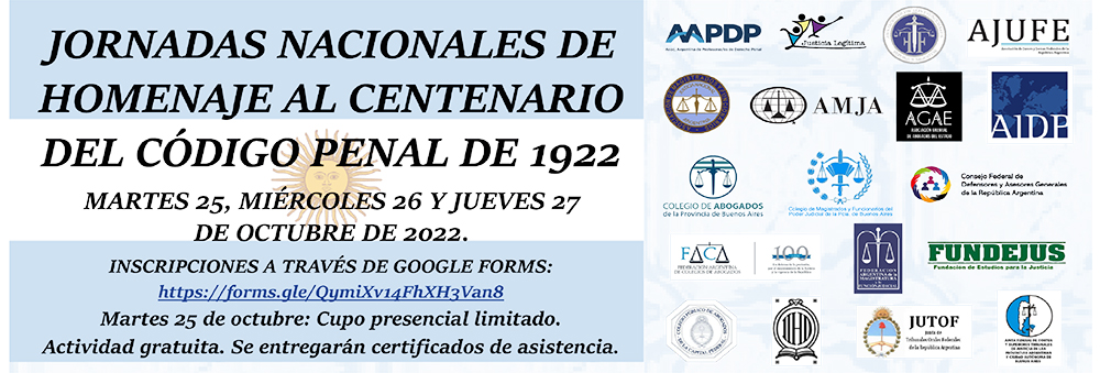 Imagen de Difusión Programa Fundejus Jornadas: 100 años del Código Penal Argentino.
