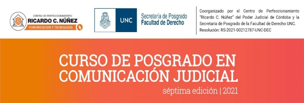 Imagen de Curso de posgrado en comunicación judicial - Séptima Edición 2021-